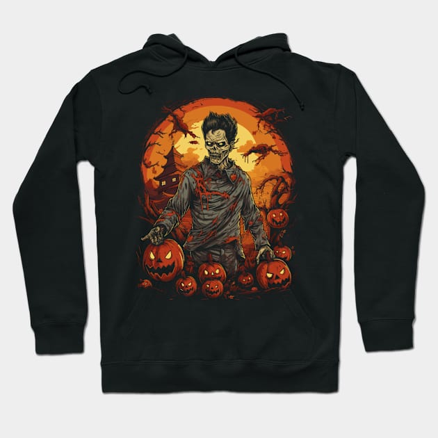 Creepy and Cool Halloween Korean Zombie Hoodie by sabrinasimoss